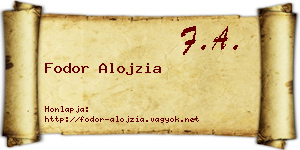 Fodor Alojzia névjegykártya